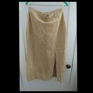 Tan suede skirt, size 16
